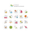 set line icons food labels vector image vector image