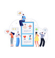 like addiction smartphone using young friends vector image
