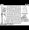 maze with grim reaper on halloween time coloring vector image vector image