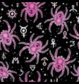 mystical seamless pattern of spiders and magical vector image vector image