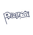 space a hand-drawn flag with the word vector image vector image