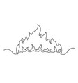 continuous line drawing bbq fire vector image