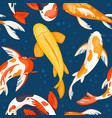koi carps in blue water seamless pattern vector image vector image
