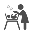 mother bathes the baby pictograph flat icon vector image vector image