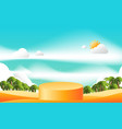 orange product display mockup 3d podium vector image