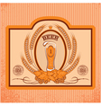 oval label with a glass of beer vector image