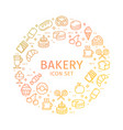 bakery round design template thin line icon vector image