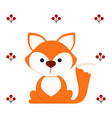 cute fox on white background vector image