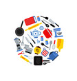 flat style kitchen utensils gathered vector image vector image