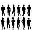 people silhouettes male and female anonymous vector image