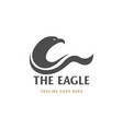 simple minimalist strong spread eagle head wing vector image vector image
