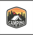 vintage camping and outdoor adventure emblems vector image vector image