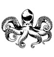 vintage octopus with tentacles vector image