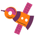 artificially made satellite orbiting in space vector image