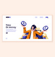 banner comparison time and money vector image
