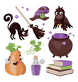 halloween collection hand drawn cartoon clip art vector image vector image