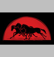 3 horses running cartoon graphic vector image vector image