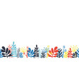 abstract leaves border frame bottom horizontal vector image