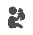 baby plays with teddy bear pictograph flat icon vector image vector image