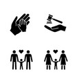 child custody glyph icons set vector image