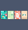 easter set of cards eggs vector image
