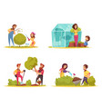 gardening cartoon design concept vector image vector image