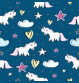 hand drawn seamless pattern with cute baby vector image
