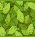 seamless green spring leaves background vector image