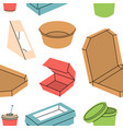 takeaway cardboard boxes seamless pattern vector image vector image