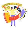 application for online education library vector image