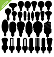 bulb silhouettes vector image vector image