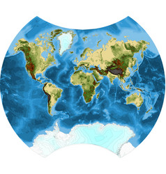 World map fuller projection Royalty Free Vector Image