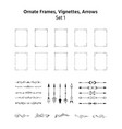 set of ornate frames dividers and arrows vector image vector image