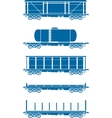 set of railway freight cars vector image vector image