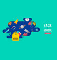 back to school backpack with speech bubble vector image vector image