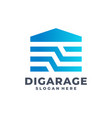 digital garage logo future storage service vector image vector image
