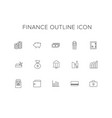 finance line icon set vector image