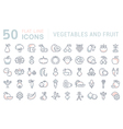 vegetables and fruit line icons 4 vector image vector image