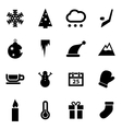 black winter icons set vector image vector image