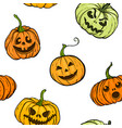 halloween pumpkin seamless pattern orange vector image vector image