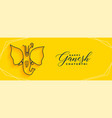 lord ganesha yellow banner for ganesh chaturthi vector image vector image