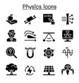 physics icon set vector image