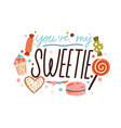 romantic lettering composition for valentines day vector image vector image