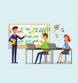 scrum task board whit sticky note cards vector image vector image