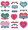 valentine heart shaped decoration and ribbons vector image vector image