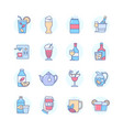 drinks - modern line design style icons set vector image