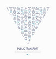 public transport concept in triangle vector image vector image