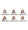 woman using laptop vector image vector image
