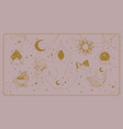boho banner about female magic meditating woman vector image vector image