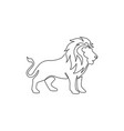 one continuous line drawing king jungle vector image vector image